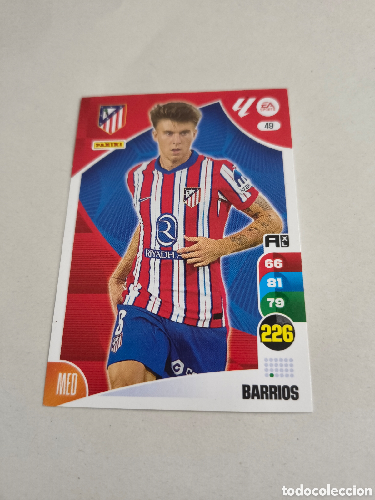Cromos de f&uacute;tbol: ADRENALYN XL 2024-25 CROMO 49, BARRIOS, AT MADRID