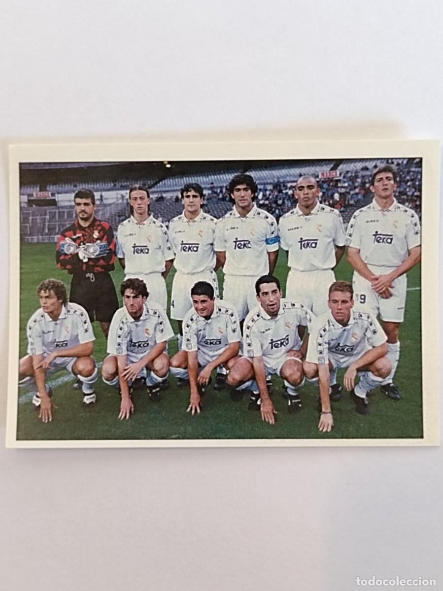 Cromos de f&uacute;tbol: #250 ALINEACION REAL MADRID B COLECCION REAL MADRID 95/96 PANINI