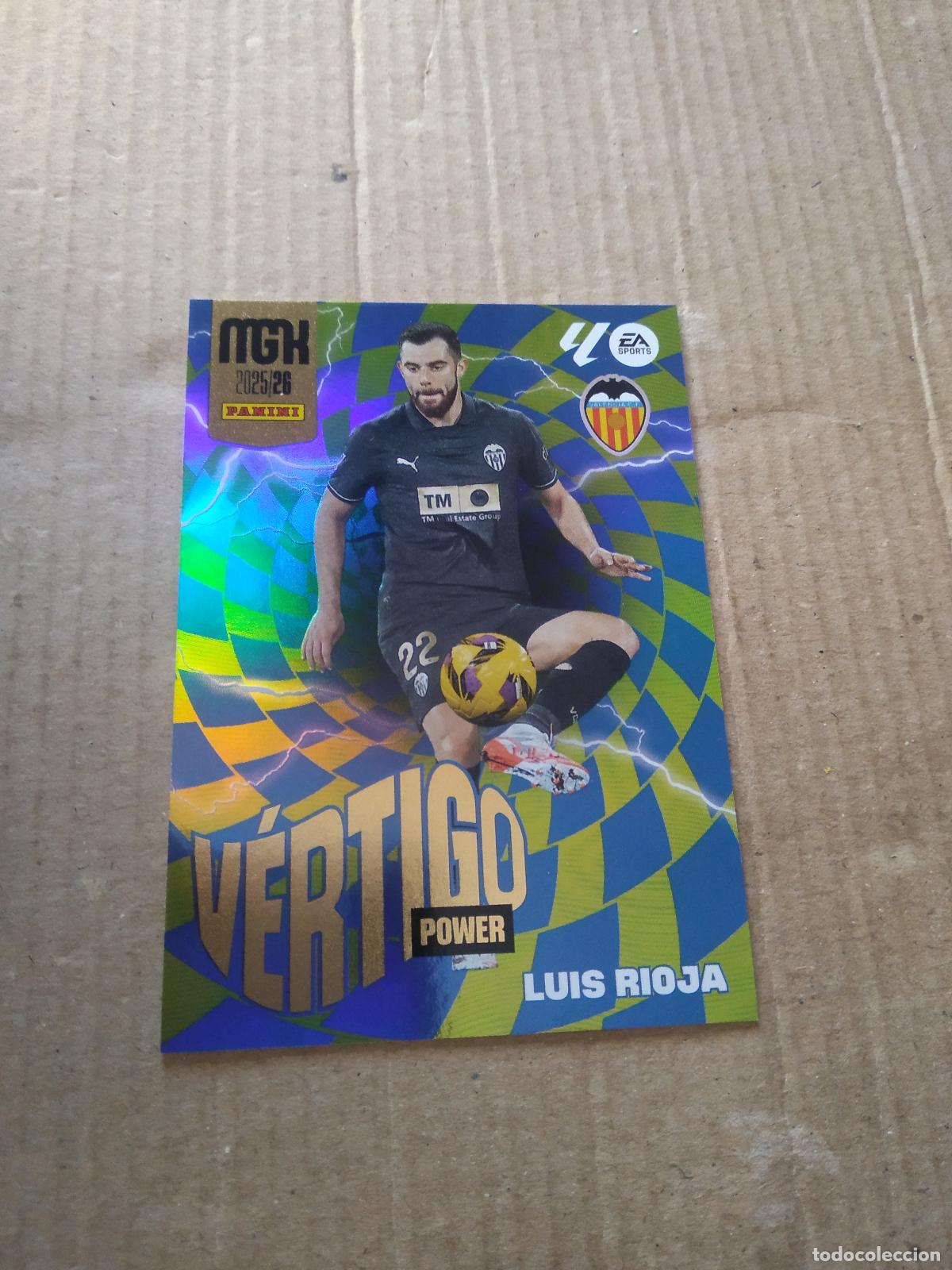 Cromos de f&uacute;tbol: P385 LUIS RIOJA VALENCIA CROMO FUTBOL PANINI LIGA MGKS 25-26 MEGACRACKS 2025-2026