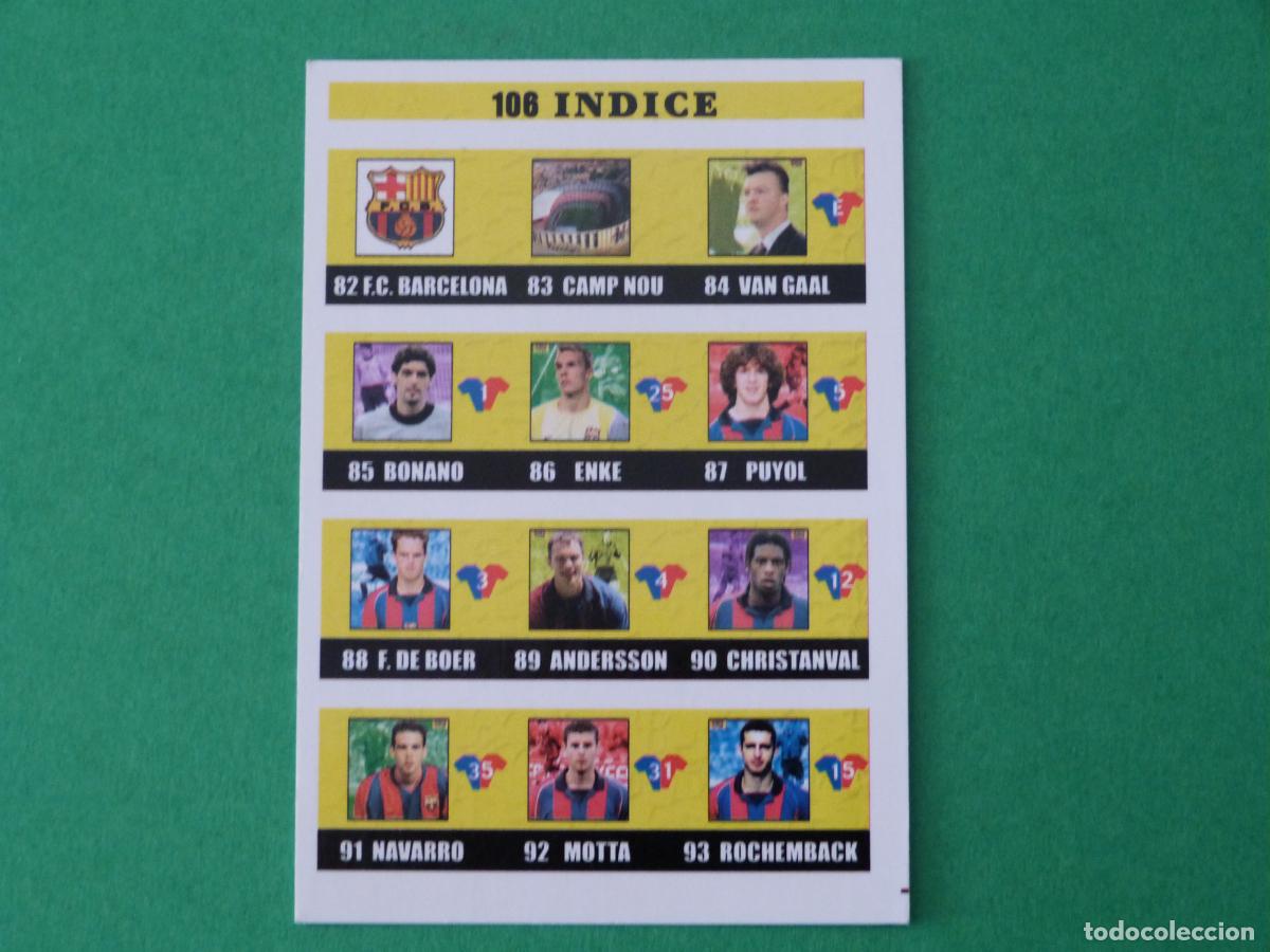 Cromos de f&uacute;tbol: TRADING CARD FUTBOL INDICE F.C. BARCELONA N&ordm; 106 FICHAS LIGA MUNDICROMO 2002-2003/02-03