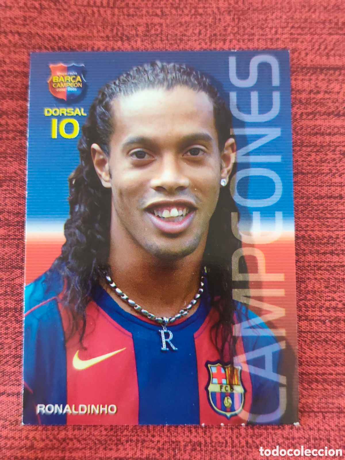 Cromos de Futebol: #22 RONALDINHO FC BARCELONA MEGACRACKS BAR&Ccedil;A CAMPE&Oacute;N 2004 2005