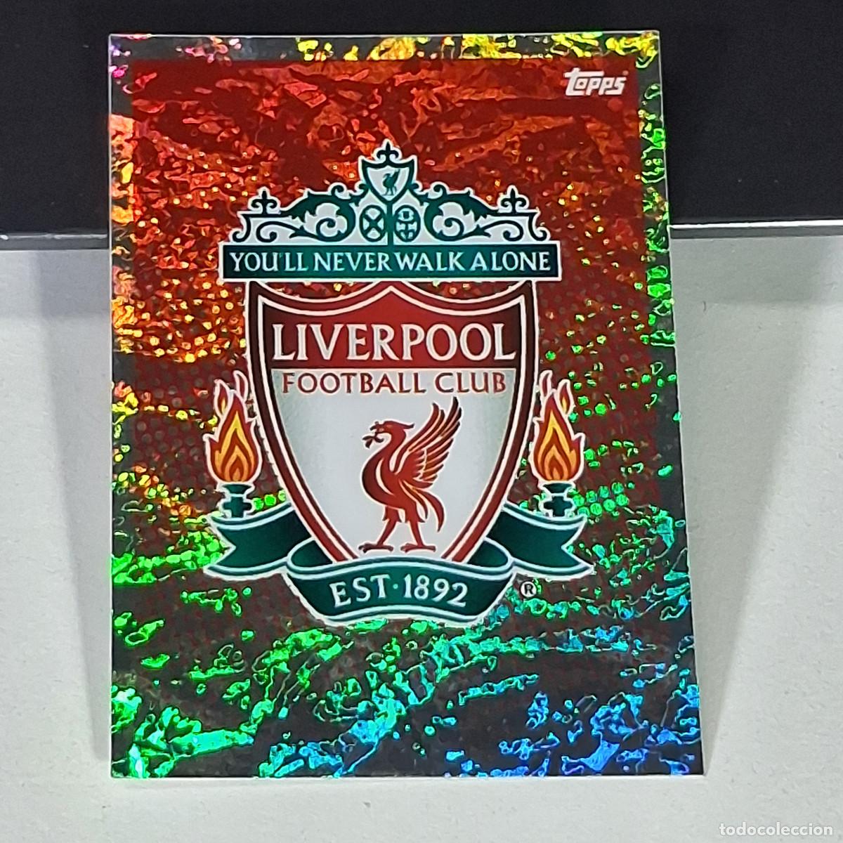 Cromos de f&uacute;tbol: A41 LIV01 LIV1 ESCUDO BADGE LOGO LIVERPOOL UEFA CHAMPIONS LEAGUE STICKER 2020 2021 20 21 CROMO TOPPS