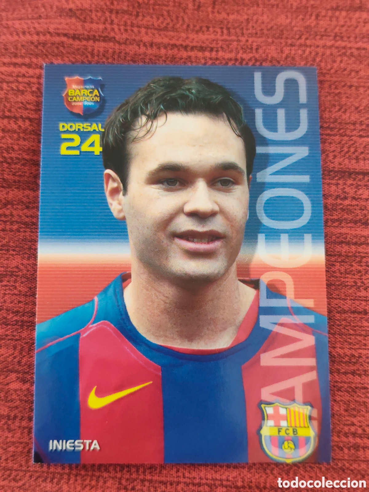 Cromos de f&uacute;tbol: #33 INIESTA FC BARCELONA MEGACRACKS BAR&Ccedil;A CAMPE&Oacute;N 2004 2005