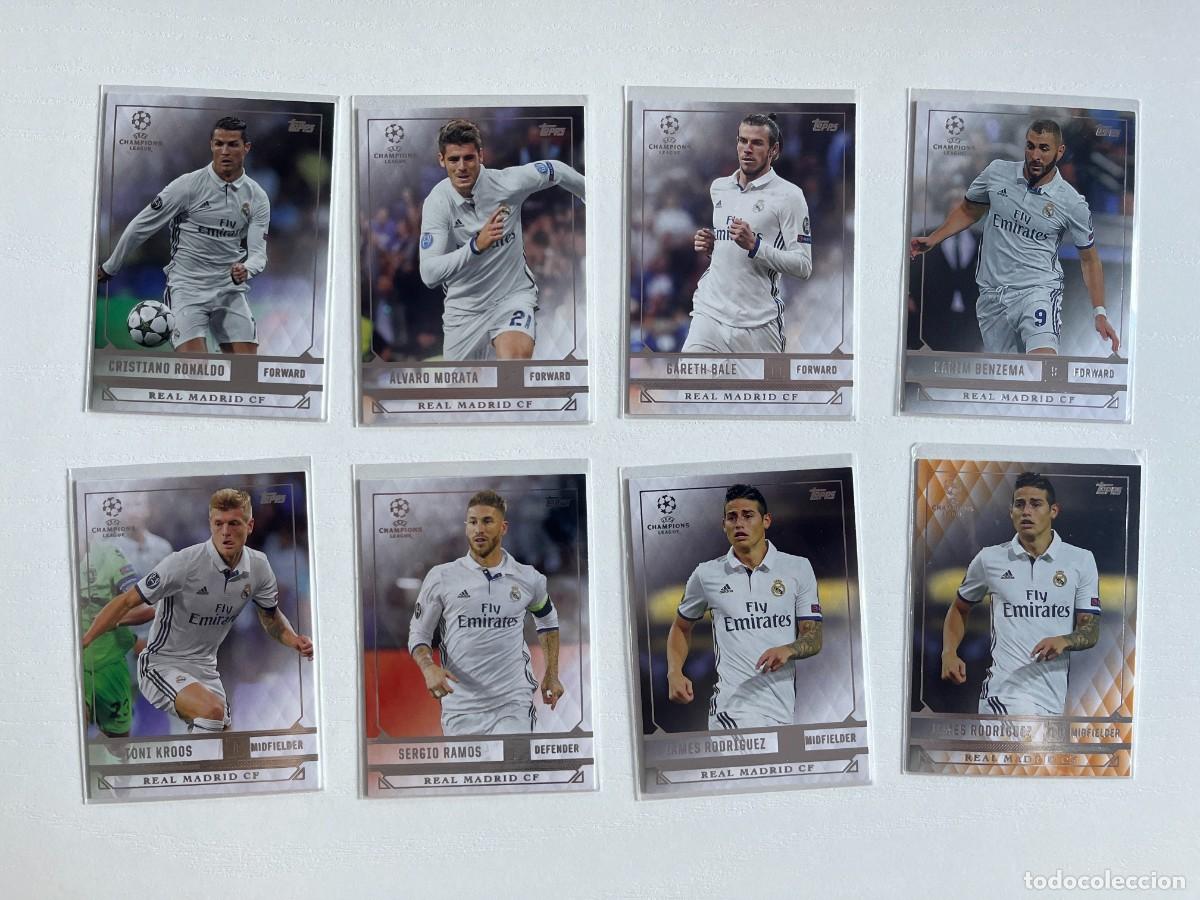 Fu&szlig;ball-Sticker: Lote 18 cartas REAL MADRID 2017 Topps UCL Showcase &ndash; Cristiano Ronaldo (2), Paralela Orange + Set Ro