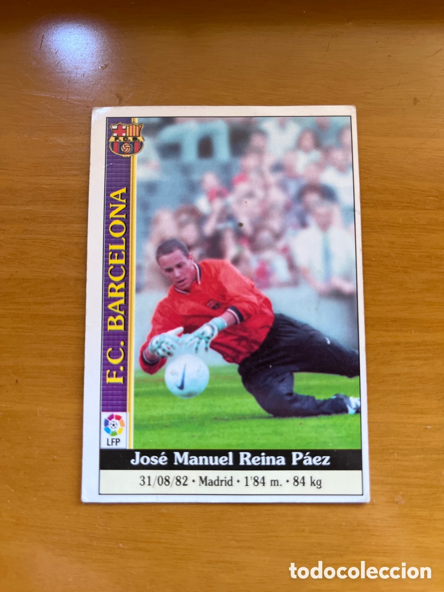 Football Stickers: N&ordm; 596 PEPE REINA F.C.BARCELONA - CROMO F&Uacute;TBOL FICHAS LIGA 1998-1999 MUNDICROMO 98/99