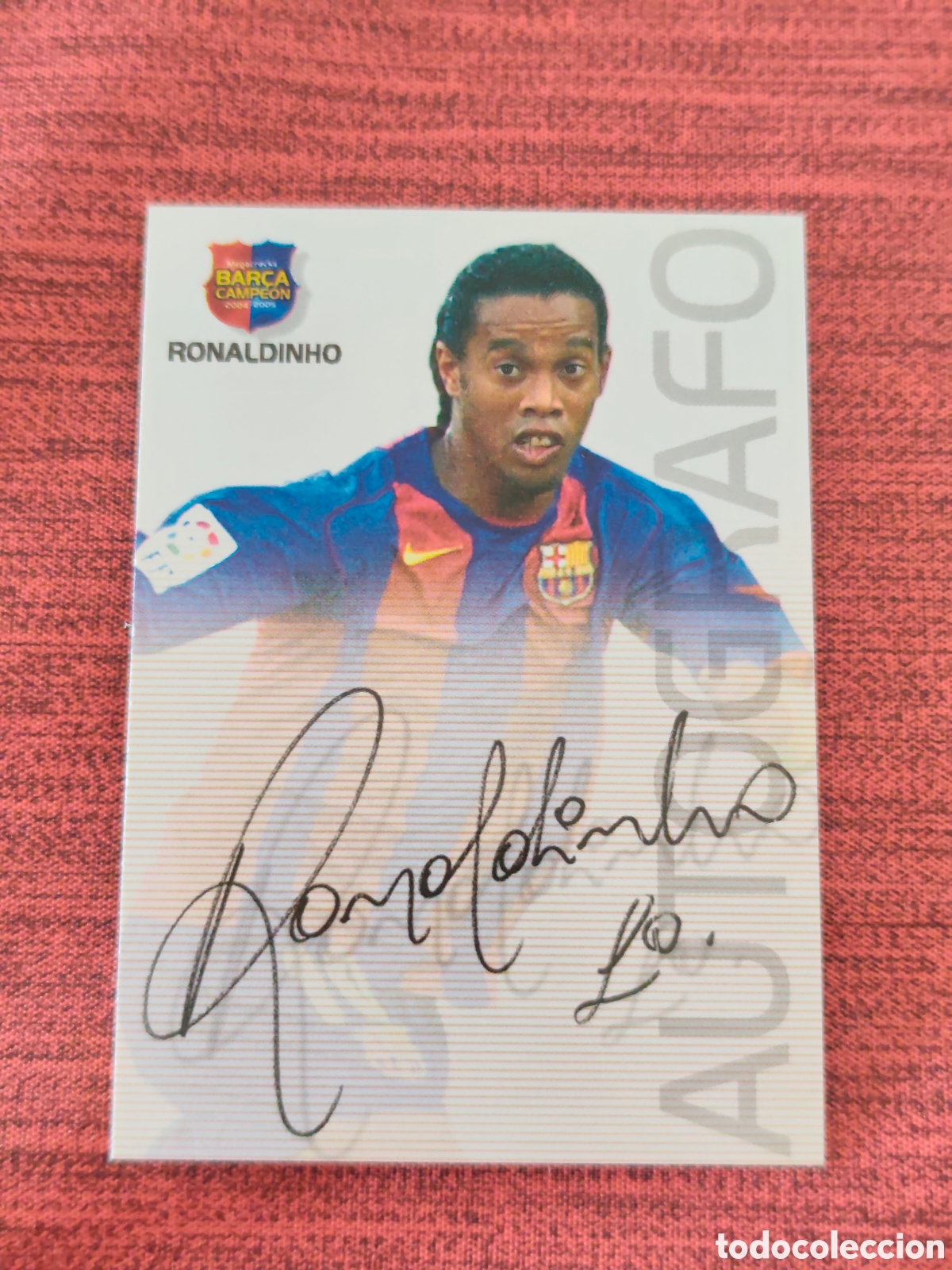 Cromos de Futebol: #76 RONALDINHO FC BARCELONA MEGACRACKS BAR&Ccedil;A CAMPE&Oacute;N 2004 2005