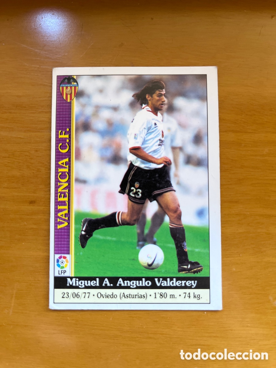 Cromos de f&uacute;tbol: N&ordm; 70 MIGUEL ANGEL ANGULO - VALENCIA CF - CROMO F&Uacute;TBOL FICHAS LIGA 1998-1999 MUNDICROMO 98/99