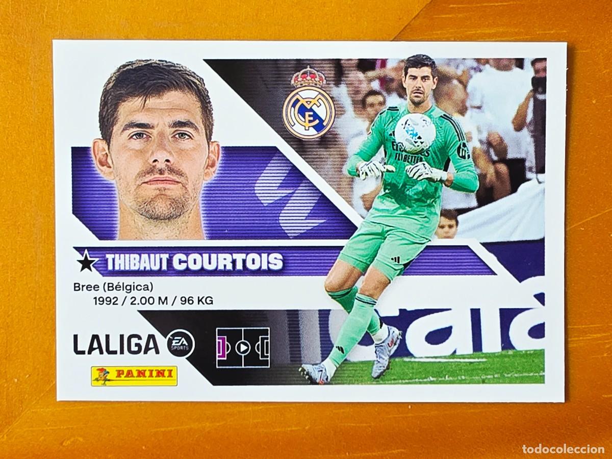 Cromos de f&uacute;tbol: 3 Thibaut Courtois, Real Madrid, Panini Ediciones Liga Este 2026 2027 26 27 sin pegar