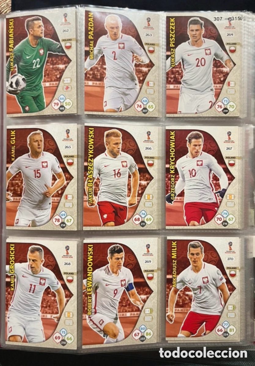 Cromos de Futebol: POLONIA ADRENALYN MUNDIAL FIFA WORLD CUP 2018 18 RUSIA LOTE COMPLETO