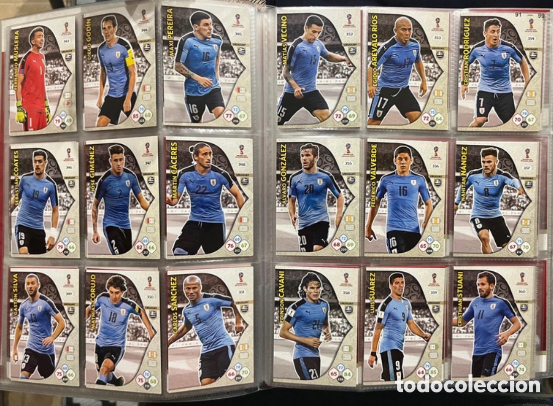 Cromos de Futebol: URUGUAY ADRENALYN MUNDIAL FIFA WORLD CUP 2018 18 RUSIA FEDE VALVERDE LOTE COMPLETO