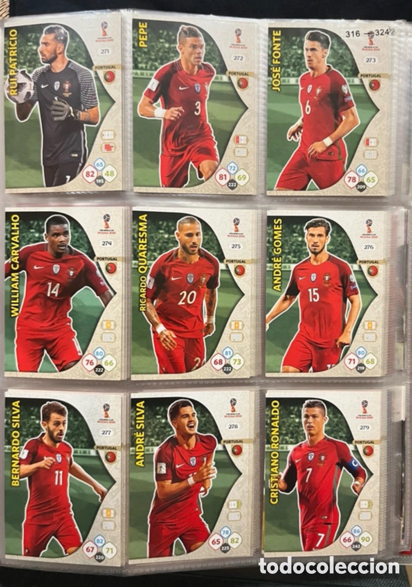 Cromos de Futebol: PORTUGAL ADRENALYN MUNDIAL FIFA WORLD CUP 2018 18 RUSIA CRISTIANO RONALDO LOTE COMPLETO
