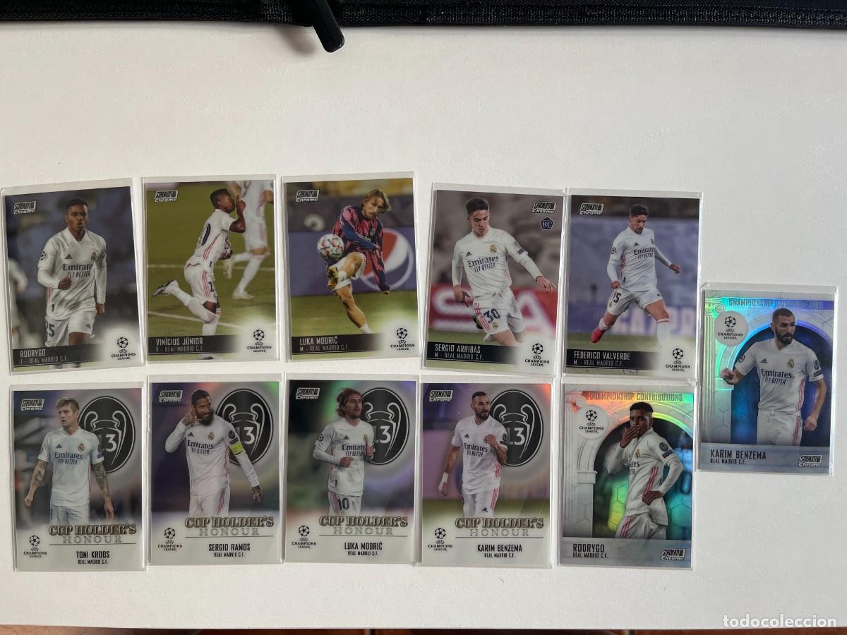 Football Stickers: REAL MADRID Lote 11 Cartas 2020-21 Stadium Club Chrome - Vinicius, Valverde, Inserts UCL