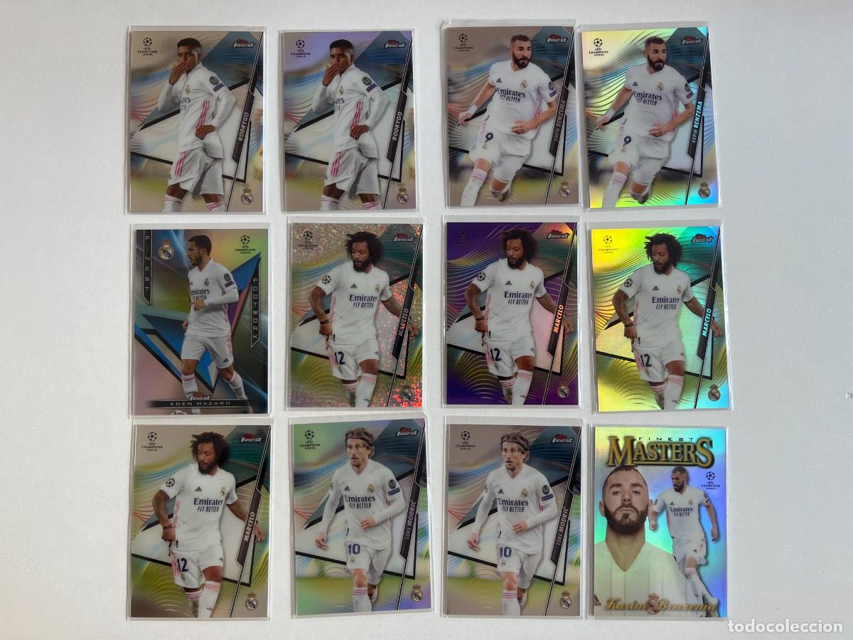 Fu&szlig;ball-Sticker: REAL MADRID Lote 11 Cartas 2020-21 Topps Finest UCL - Marcelo /175 y /250, Refractors, Vini