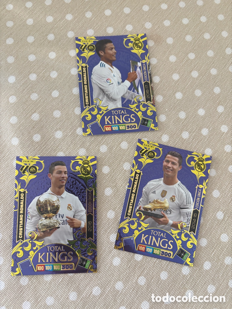 Cromos de f&uacute;tbol: ADRENALYN 2025/2026 CRISTIANO RONALDO ( TOTAL KINGS ) LOTE 3 CARDS - COD&Iacute;GOS SIN ACTIVAR