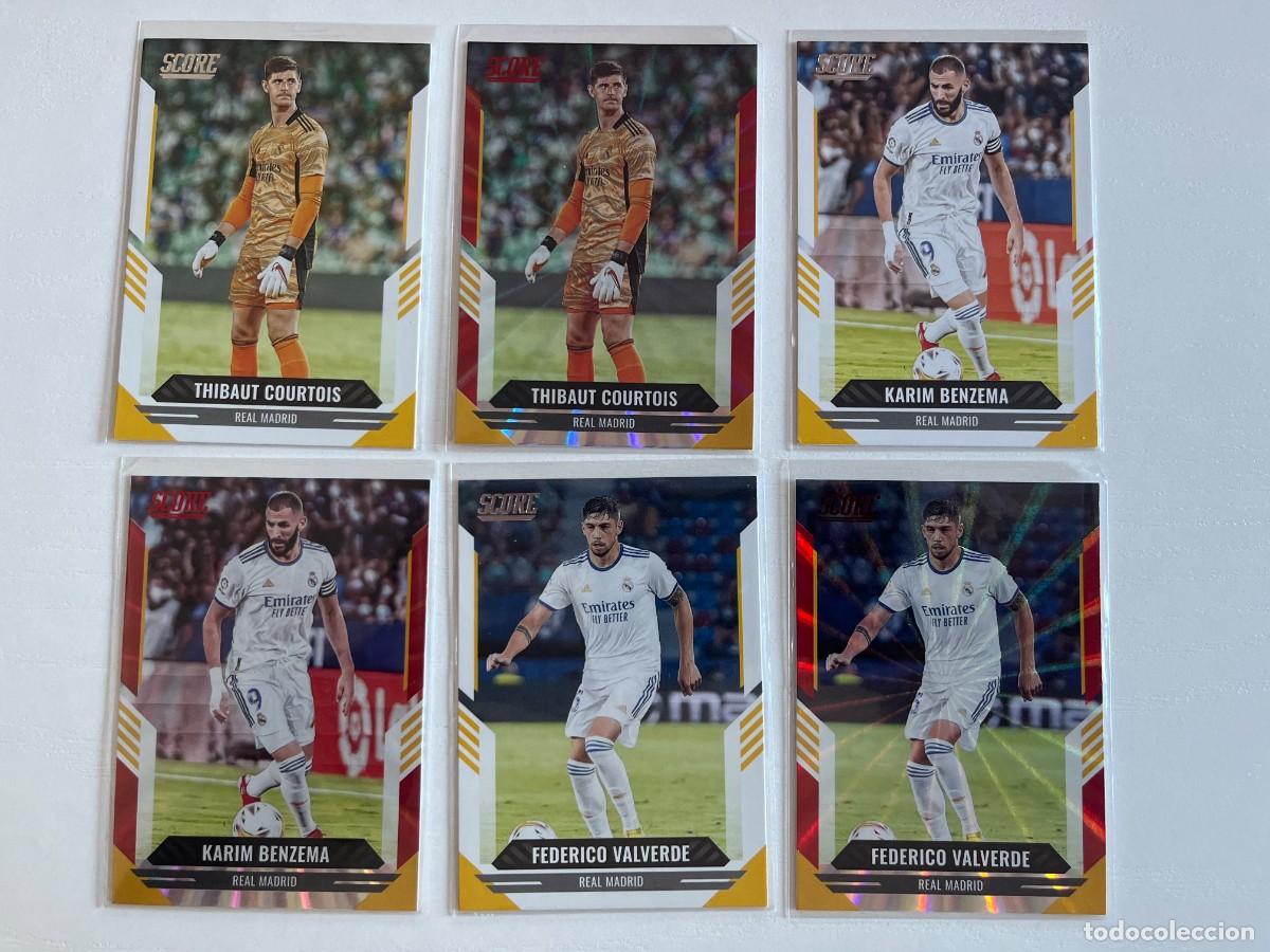Cromos de f&uacute;tbol: REAL MADRID Lote 21 Cartas 2021-22 Panini Score FIFA - Valverde /25 /49 /99, Kroos /99, Vini