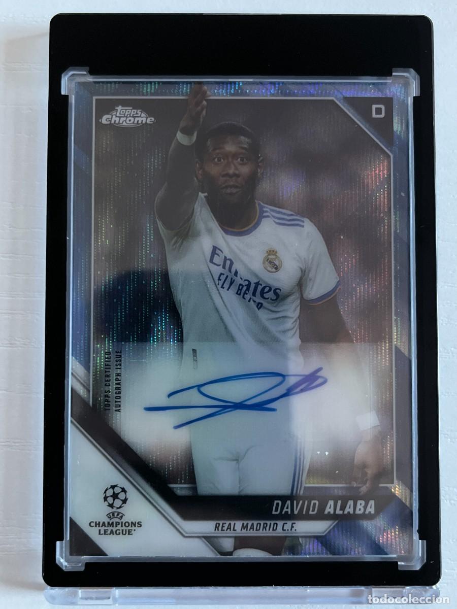 Cromos de f&uacute;tbol: REAL MADRID David Alaba AUT&Oacute;GRAFO 2021-22 Topps Chrome UCL - Blue Wave Refractor 33/75
