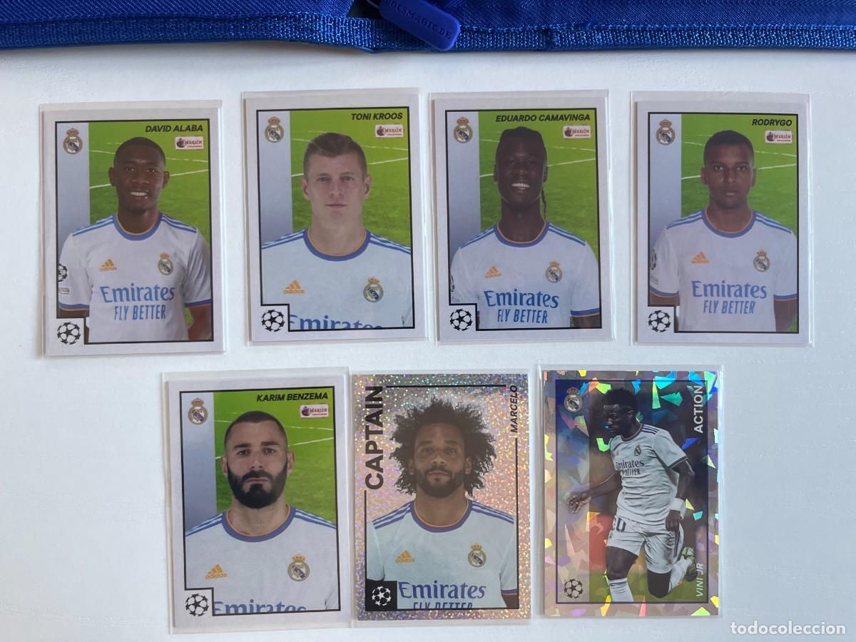Cromos de f&uacute;tbol: REAL MADRID Lote 7 Cartas 2021-22 Topps Merlin Heritage 97 - Camavinga RC, Vini Jr, Marcelo