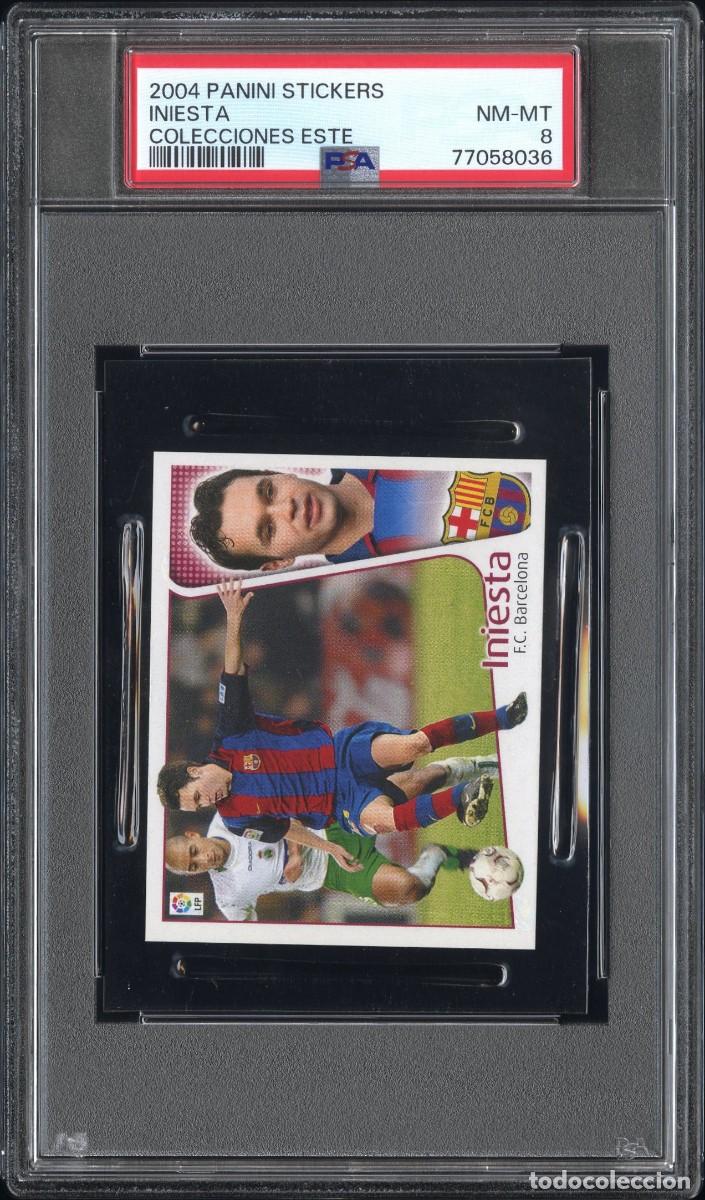 Football Stickers: Andres Iniesta FC Barcelona Panini Liga Este 2004 2005 PSA 8