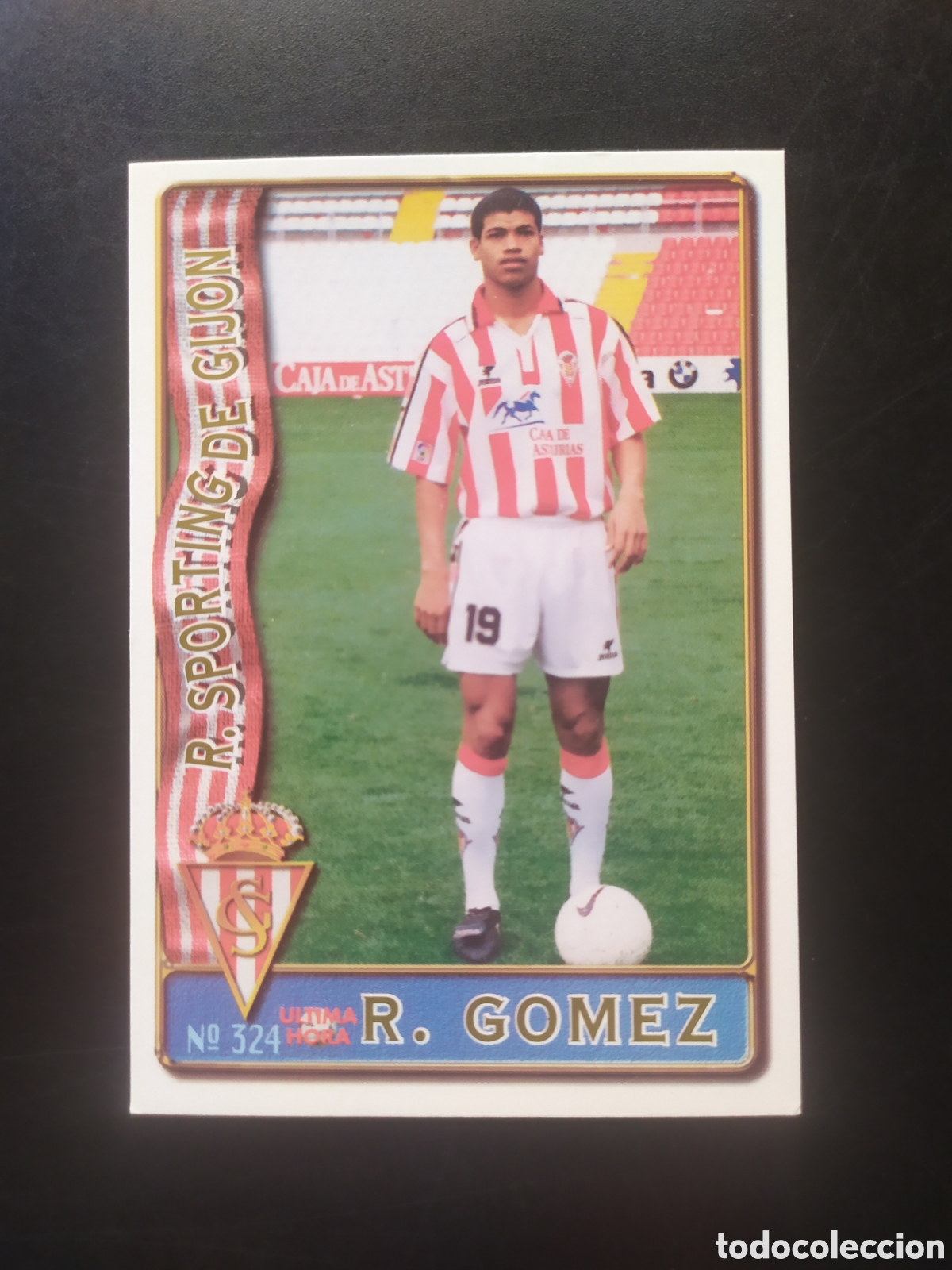 Football Stickers: Mundicromo fichas Liga 1996 1997 96 97 Ronald G&oacute;mez ultima hora n&deg; 324 Sporting Gij&oacute;n
