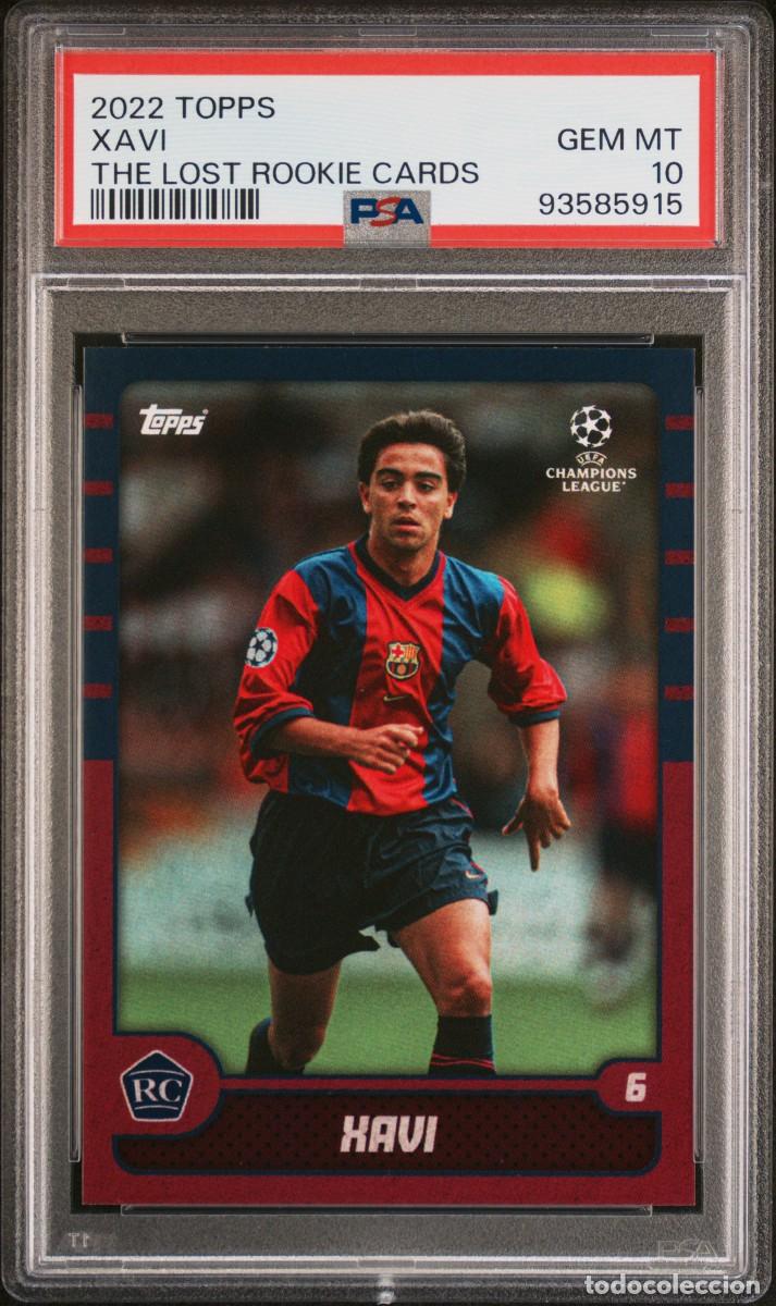 Cromos de f&uacute;tbol: Xavi FC Barcelona Topps The Lost Rookie Cards PSA 10