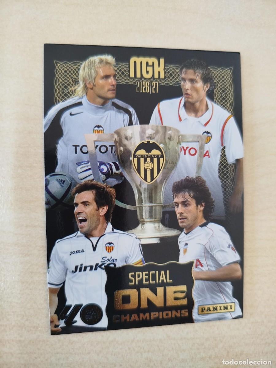 Cromos de f&uacute;tbol: VALENCIA CF 26 27 PANINI MEGACRACKS SPECIAL ONE CHAMPIONS BOX PREMIUM ANIVERSARIO 25 MGK 2026 27