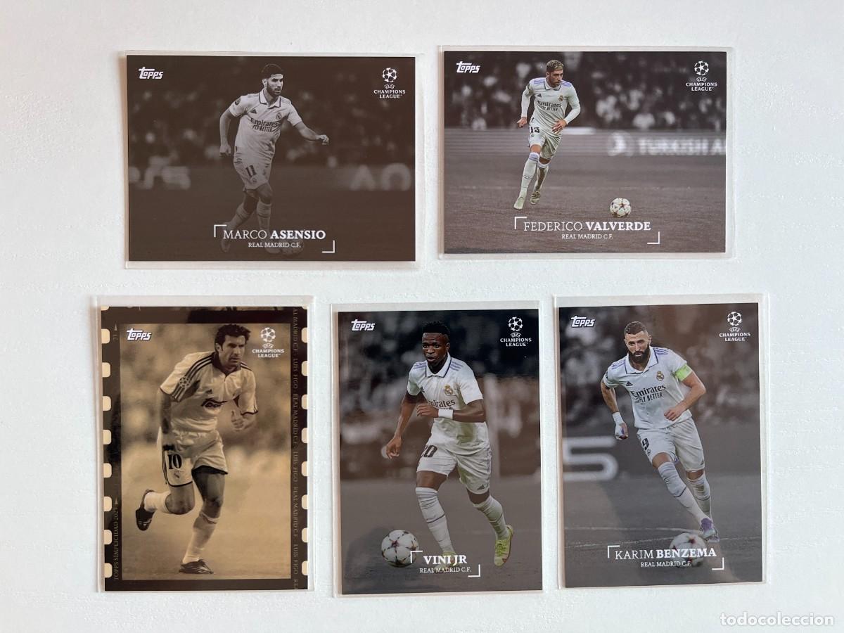 Cartes &agrave; collectionner de Football: REAL MADRID Lote 5 Cartas 2022-23 Topps Simplicidad - Vini Jr, Benzema, Valverde, Figo