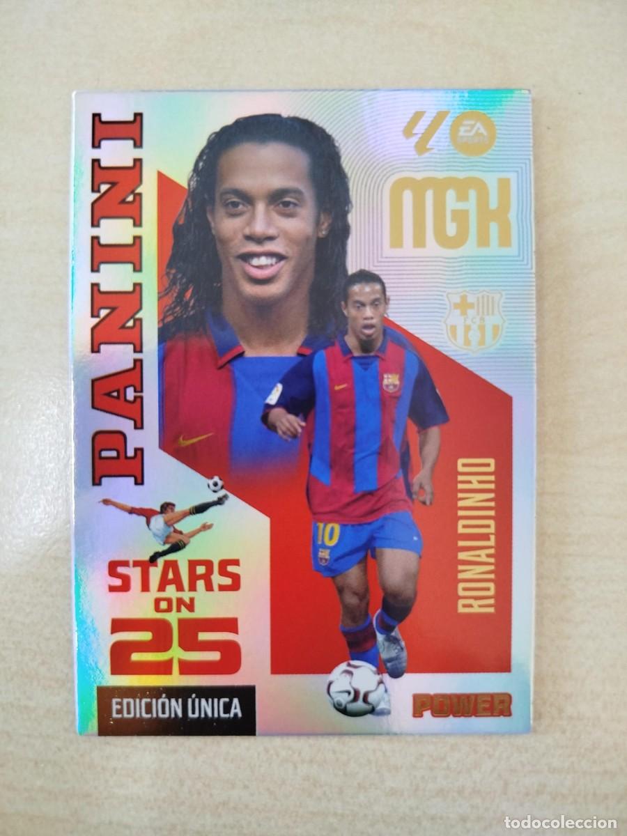 Football Stickers: #436P RONALDINHO FC BARCELONA 26 27 PANINI MEGACRACKS STARS ON 25 POWER BOX PREMIUM ANIVERSARIO MGK
