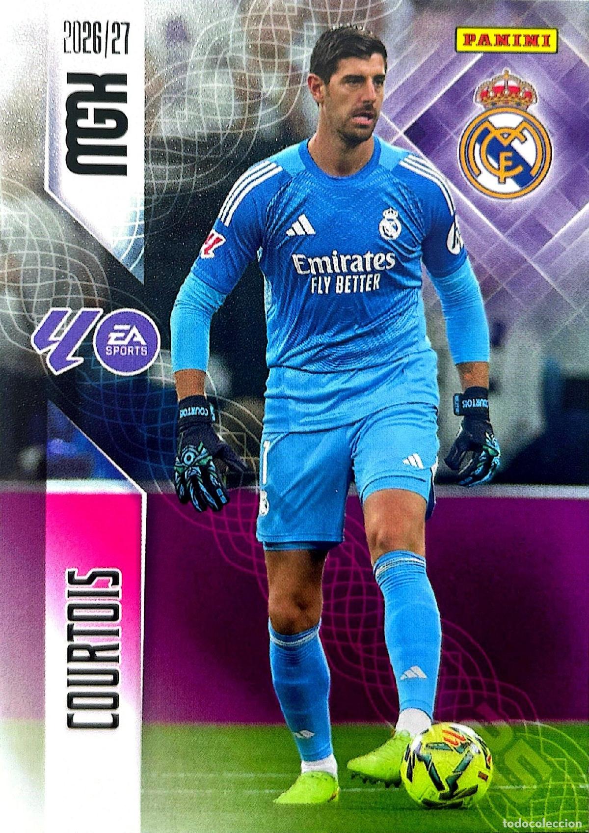 Cartes &agrave; collectionner de Football: Cromo Thibaut Courtois Real Madrid C.F. Panini Megacracks Liga 2026-2027
