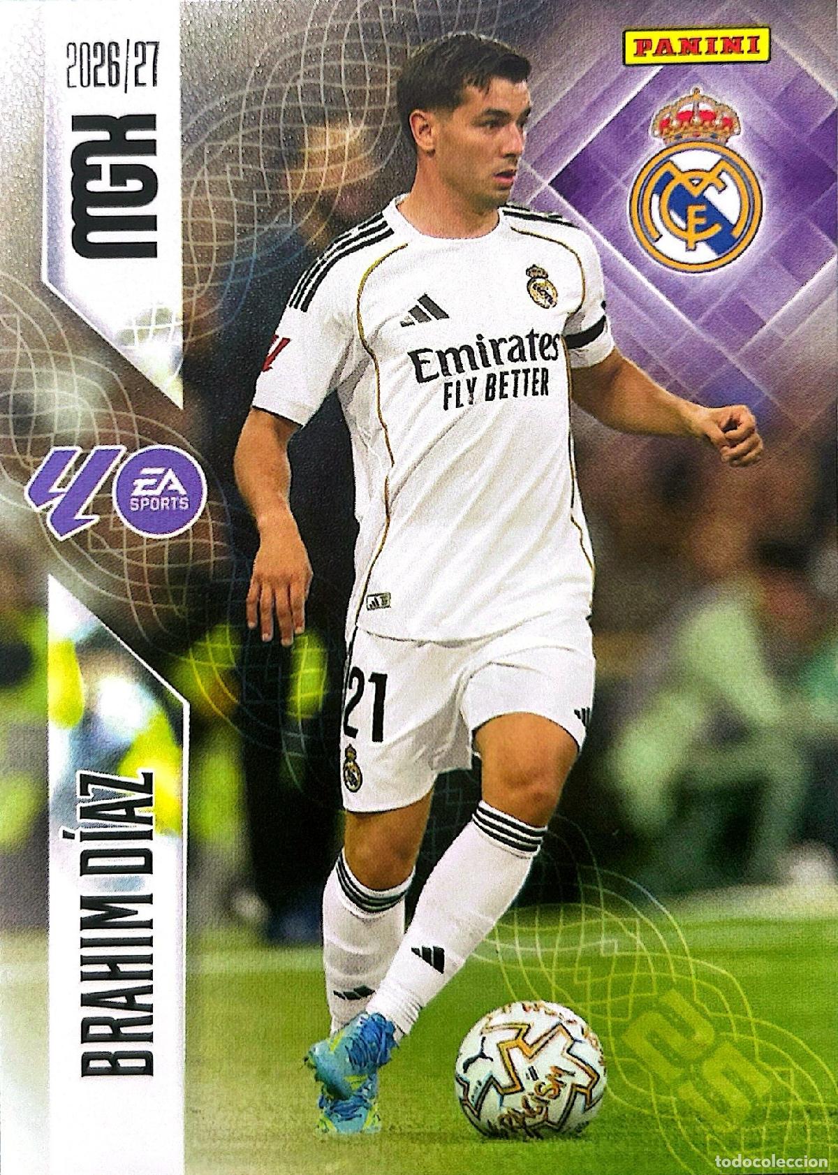 Cromos de f&uacute;tbol: Cromo Brahim D&iacute;az Real Madrid C.F. Panini Megacracks Liga 2026-2027