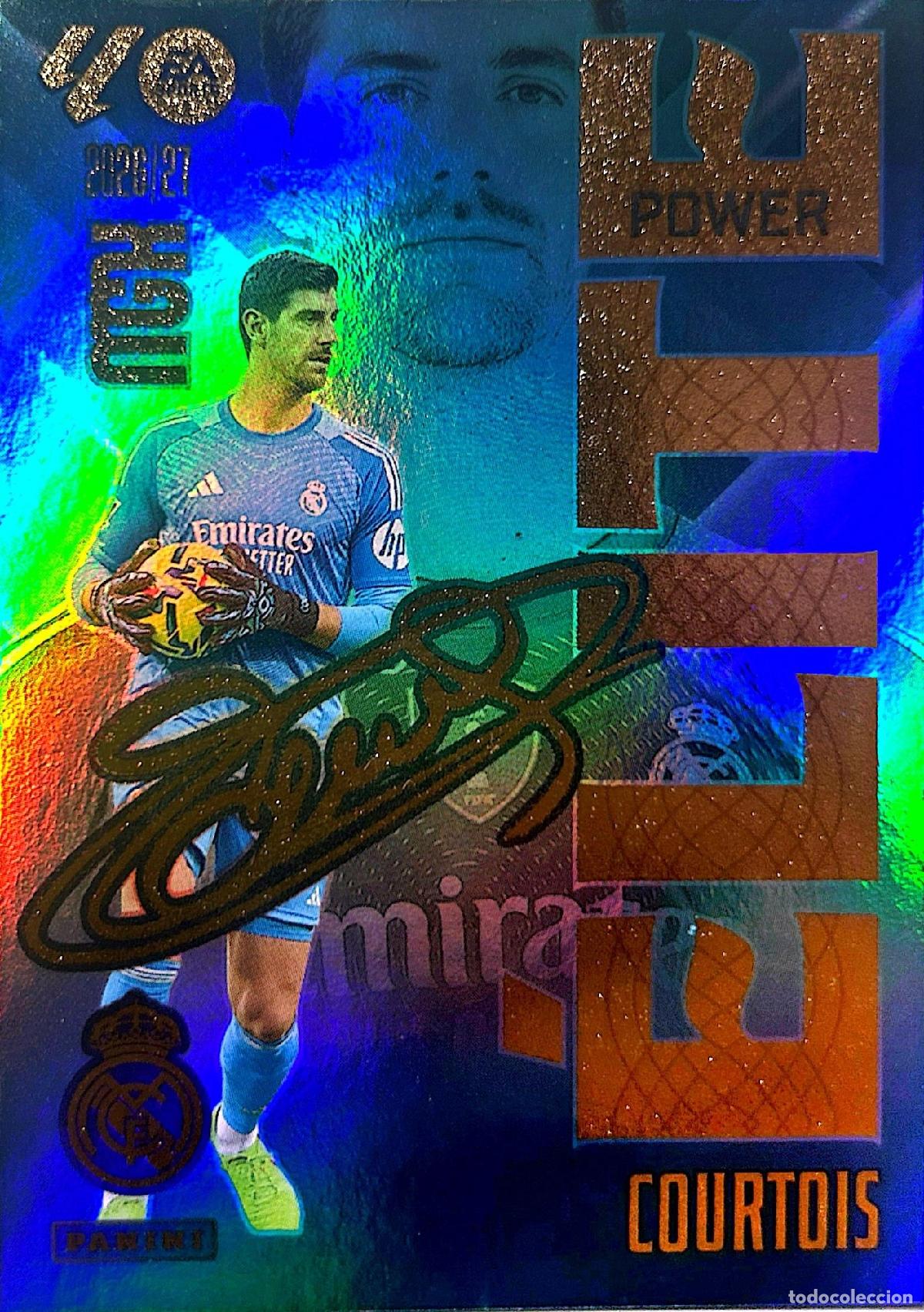 Cromos de f&uacute;tbol: Cromo Thibaut Courtois Real Madrid C.F. Panini Megacracks Liga 2026-2027