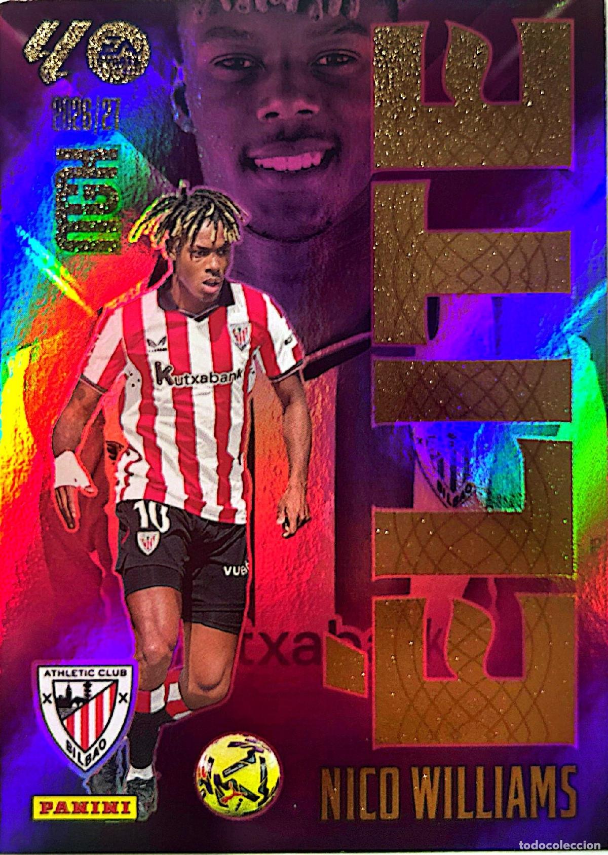 Cromos de f&uacute;tbol: Cromo Nico Williams Athletic Club Panini Megacracks Liga 2026-2027