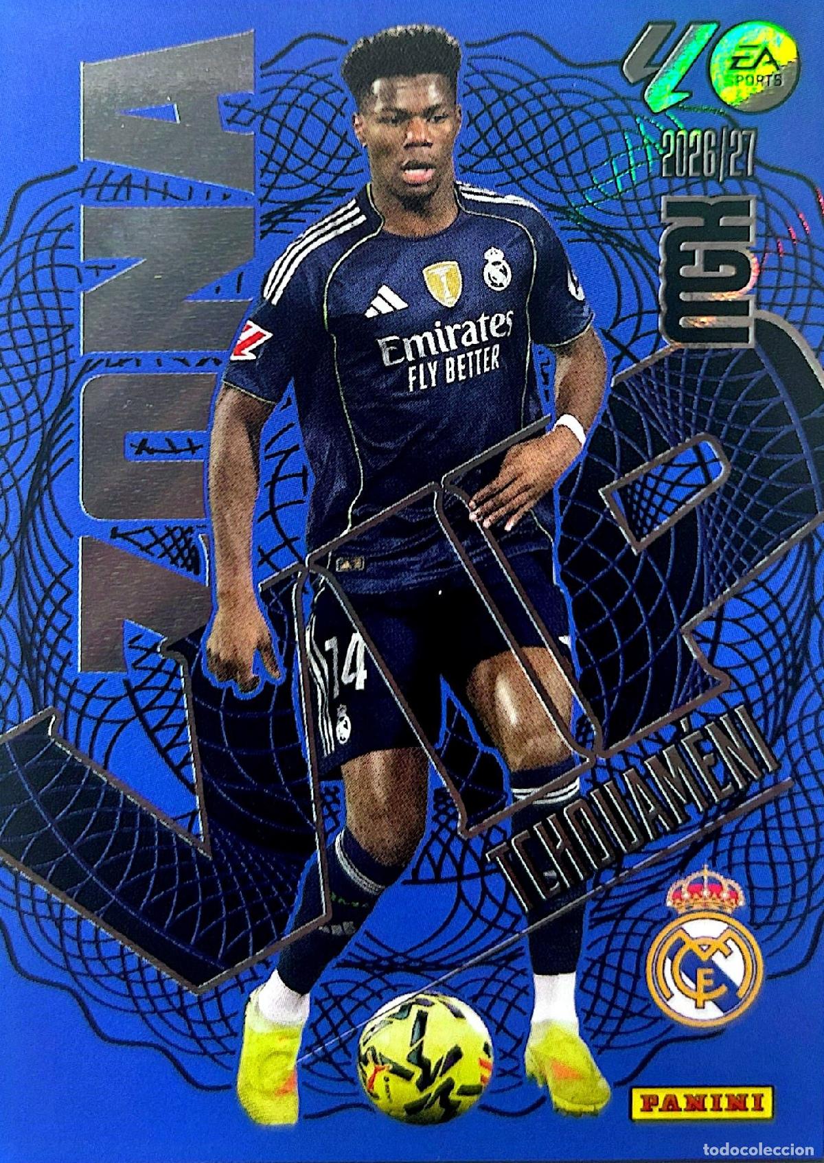 Cromos de f&uacute;tbol: Cromo Tchouam&eacute;ni Real Madrid C.F. Panini Megacracks Liga 2026-2027