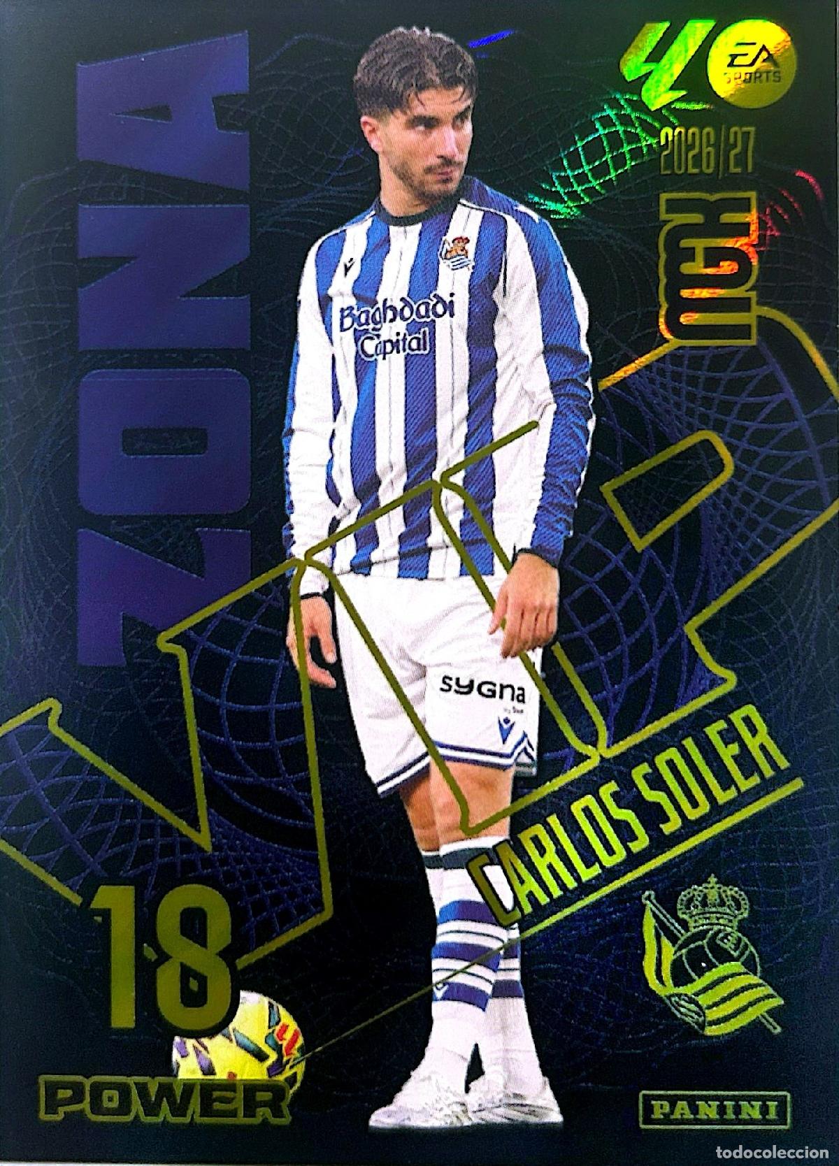 Cromos de f&uacute;tbol: Cromo Carlos Soler Real Sociedad de F&uacute;tbol Panini Megacracks Liga 2026-2027