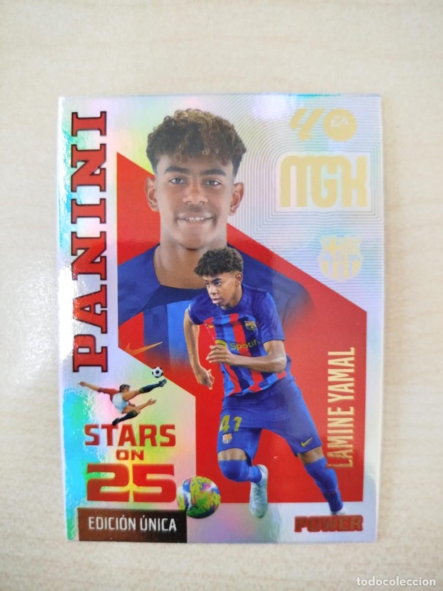 Cromos de f&uacute;tbol: #449P LAMINE YAMAL FC BARCELONA 26 27 PANINI MEGACRACKS STARS ON 25 POWER BOX PREMIUM 25 ANIVERSARIO