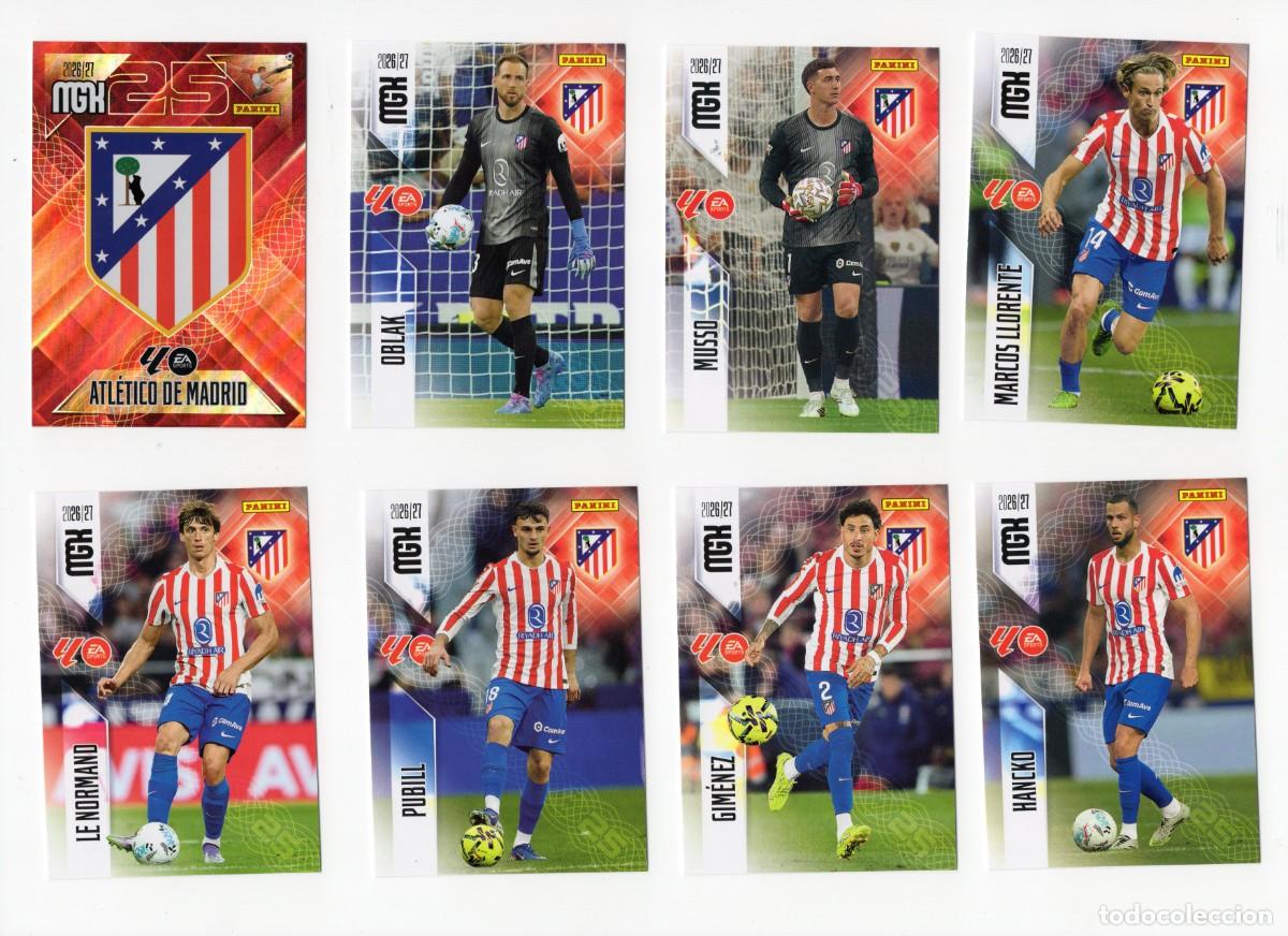 Cromos de f&uacute;tbol: PACK LOTE ATL&Eacute;TICO MADRID COMPLETO BASICAS 1&ordf; EDICI&Oacute;N MEGACRACKS 2026 2027 26 27