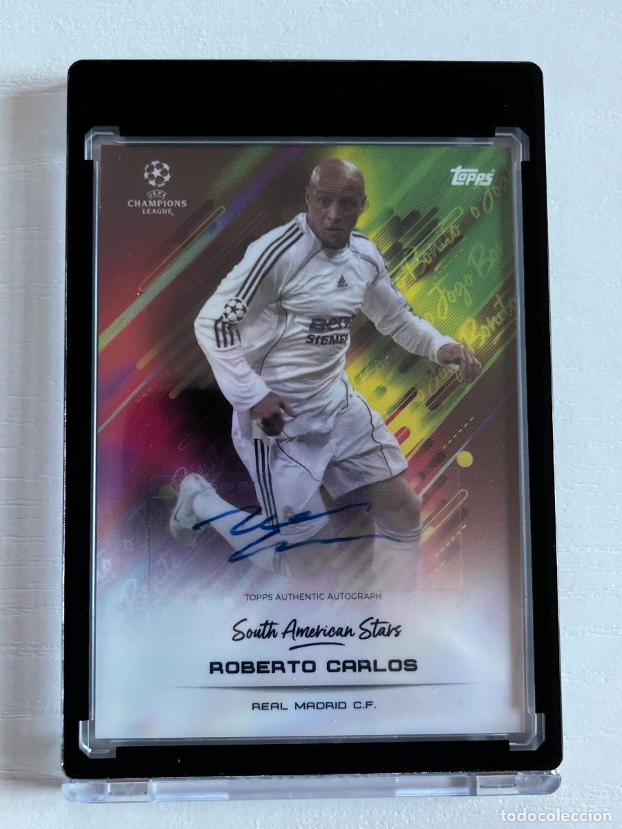 Cromos de f&uacute;tbol: ROBERTO CARLOS 2021 Topps O Jogo Bonito Roberto Firmino AUT&Oacute;GRAFO Leyenda Real Madrid