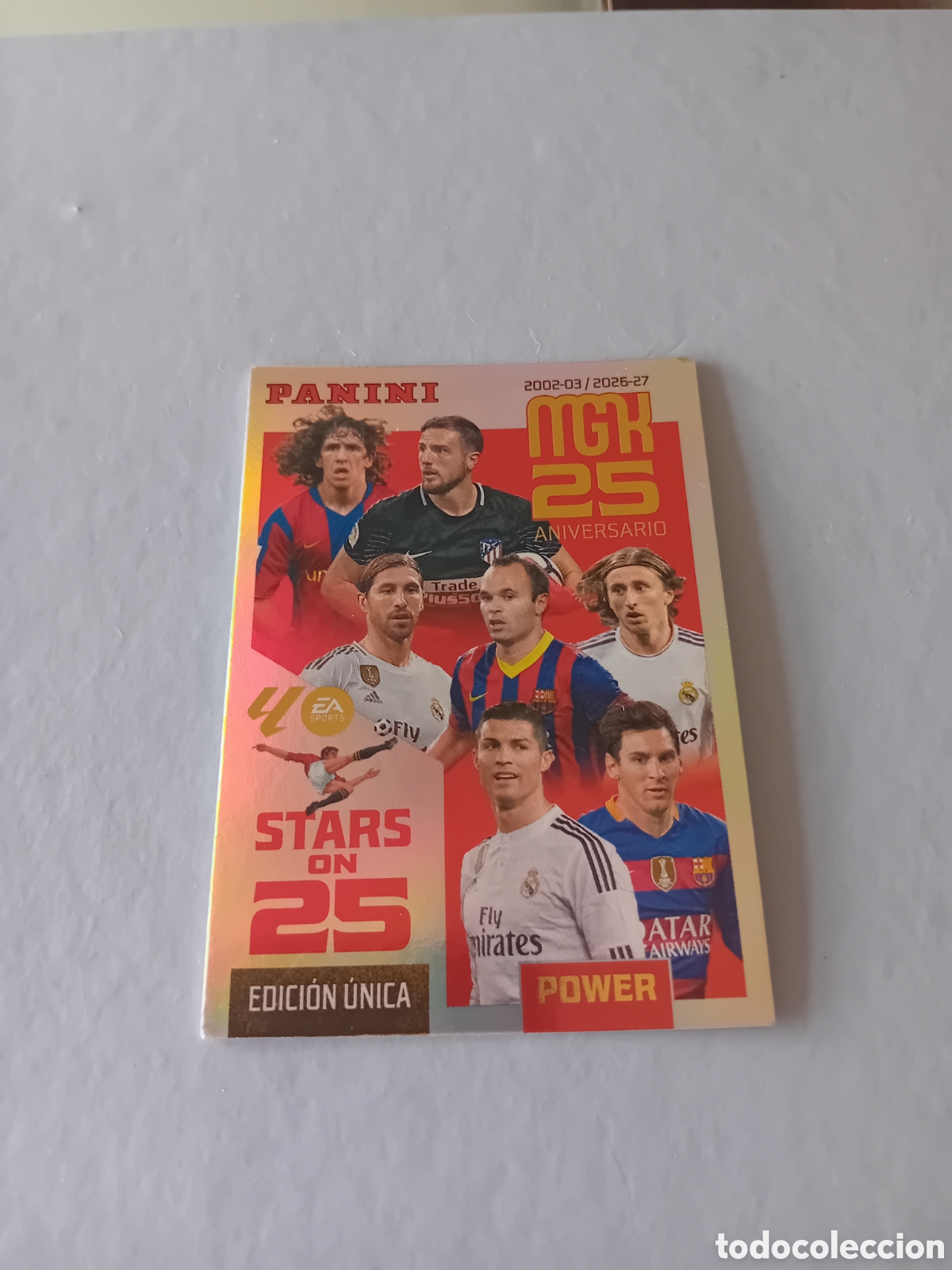 Figurine di Calcio: STARS ON 25 POWER CRISTIANO RONALDO MESSI EDICION UNICA P 425 MEGACRACKS 26 27 2026 2027 PANINI