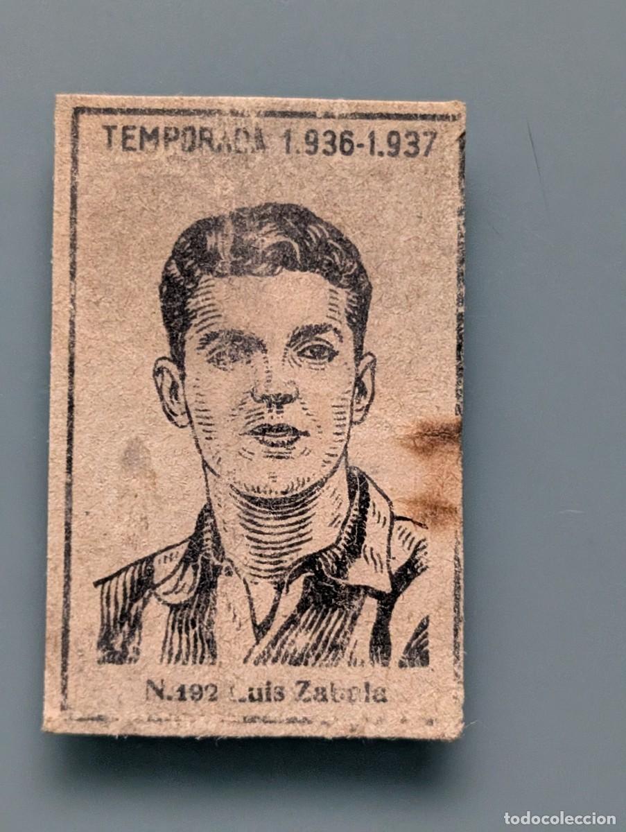 Cromos de f&uacute;tbol: MUY RARO CROMO 192 LUIS ZABALA ATHLETIC BILBAO 1936 1937 1936/37 FUTBOL VIZCAYA