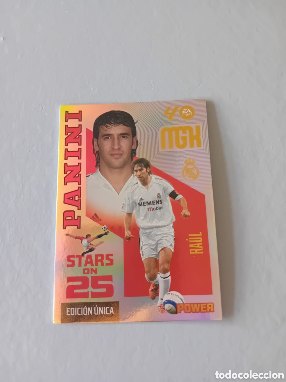 Cromos de f&uacute;tbol: STARS ON 25 RA&Uacute;L REAL MADRID POWER EDICION UNICA P 426 MEGACRACKS 26 27 2026 2027 PANINI