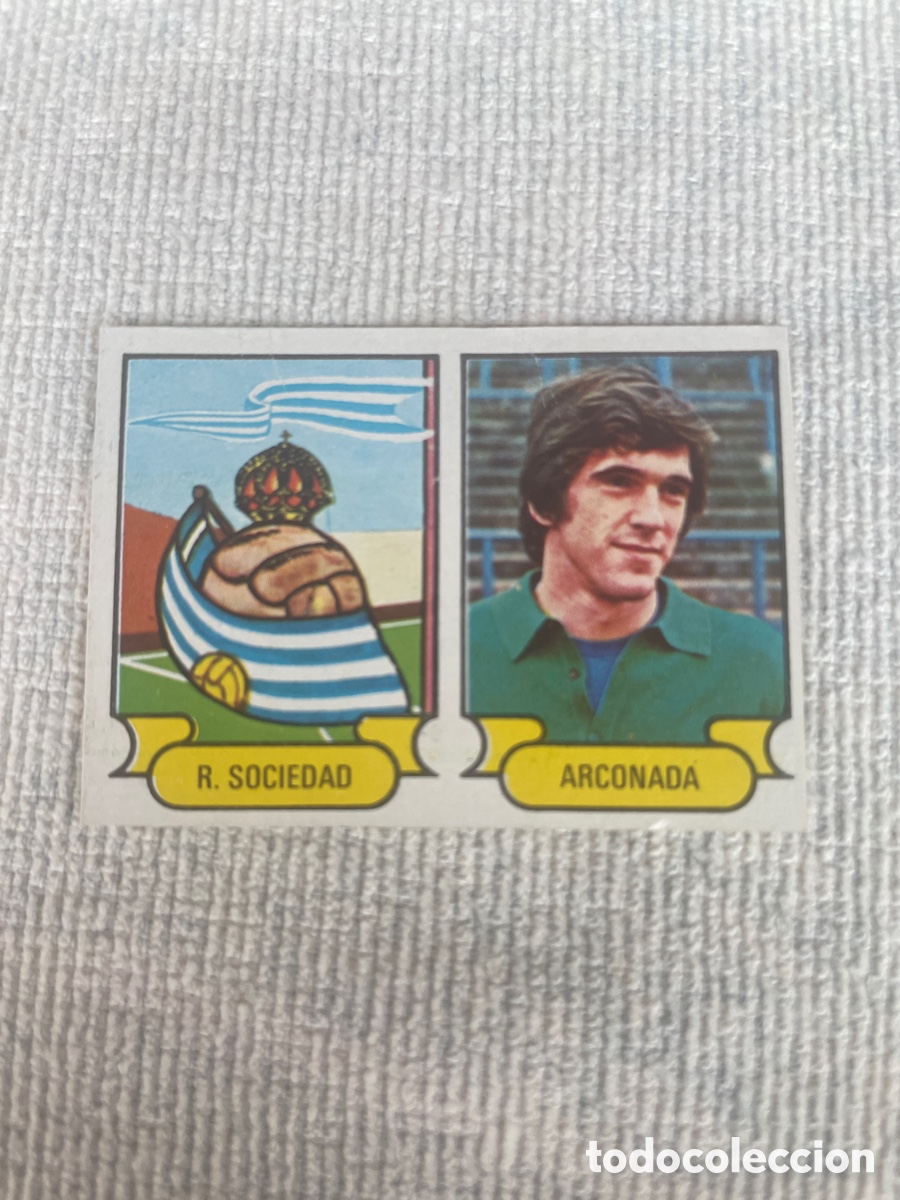 Cromos de f&uacute;tbol: FUTBOL 1978-79 cromo 61 ESCUDO REAL SOCIEDAD - ARCONADA Despegado