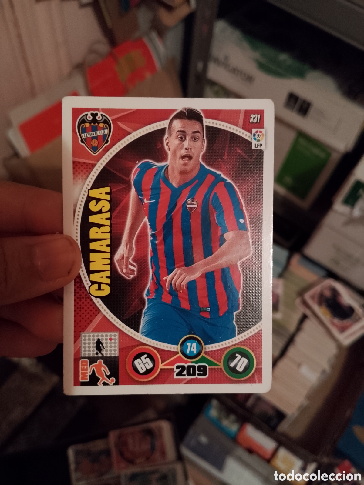 Cromos de f&uacute;tbol: 231 CAMARASA LEVANTE CROMO TARJETA LIGA F&Uacute;TBOL ADRENALYN PANINI 2014 2015 14-15