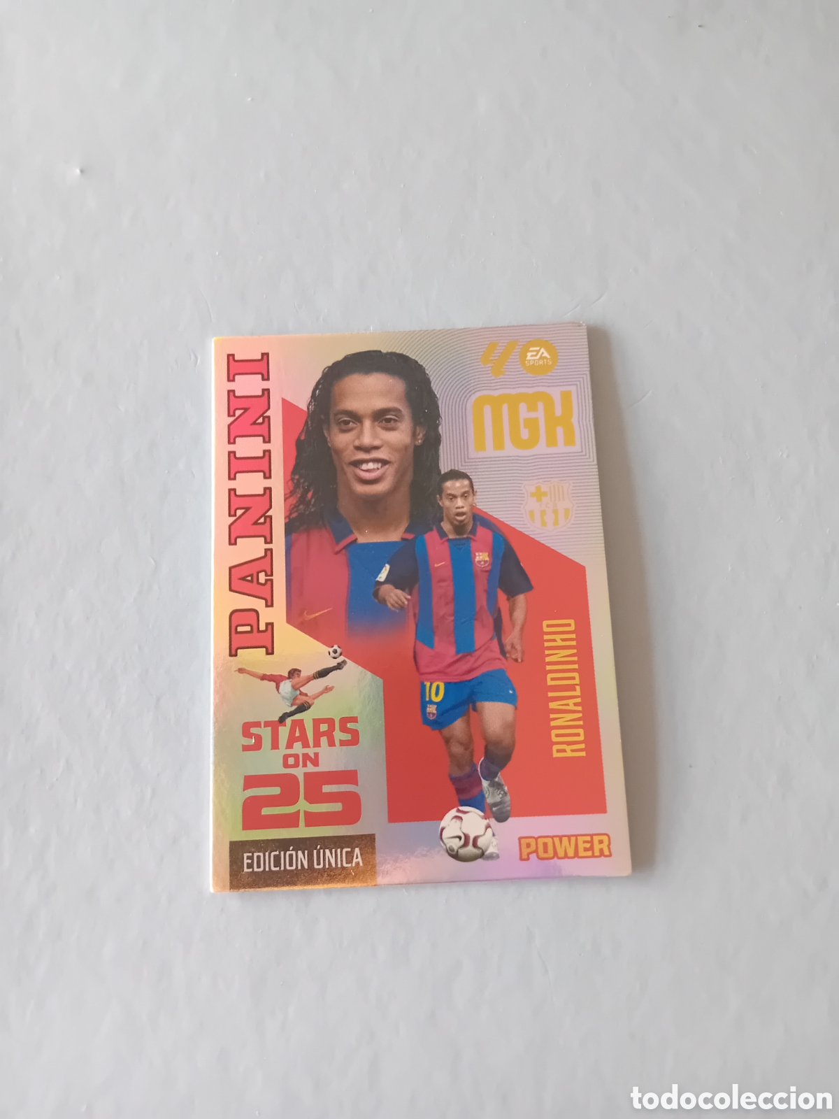 Cromos de f&uacute;tbol: STARS ON 25 RONALDINHO BARCELONA POWER EDICION UNICA P 436 MEGACRACKS 26 27 2026 2027 PANINI