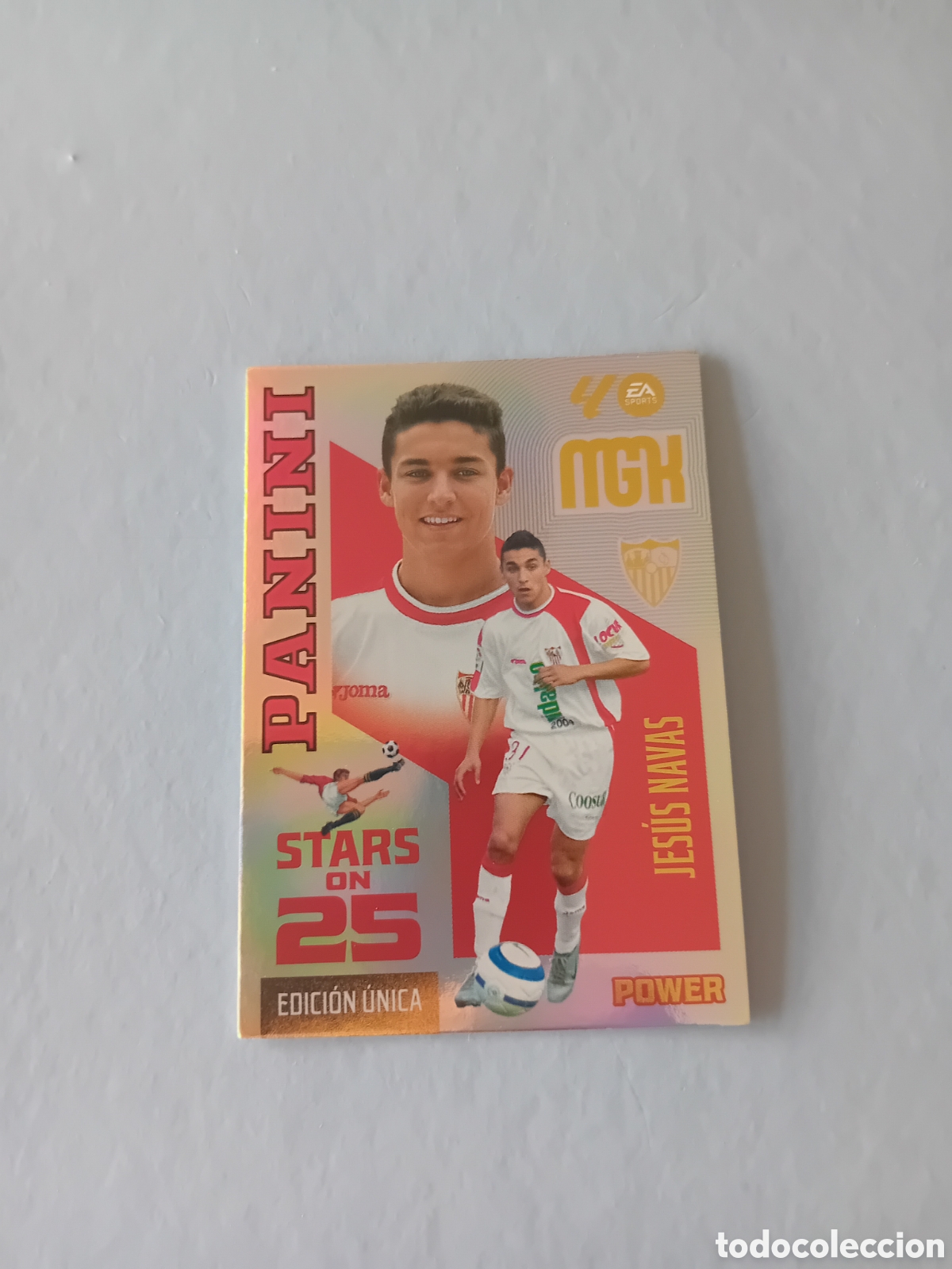 Cromos de f&uacute;tbol: STARS ON 25 JESUS NAVAS SEVILLA POWER EDICION UNICA P 437 MEGACRACKS 26 27 2026 2027 PANINI