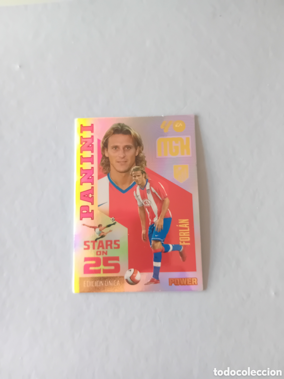 Cromos de f&uacute;tbol: STARS ON 25 FORLAN ATL&Eacute;TICO MADRID POWER EDICION UNICA P 439 MEGACRACKS 26 27 2026 2027 PANINI