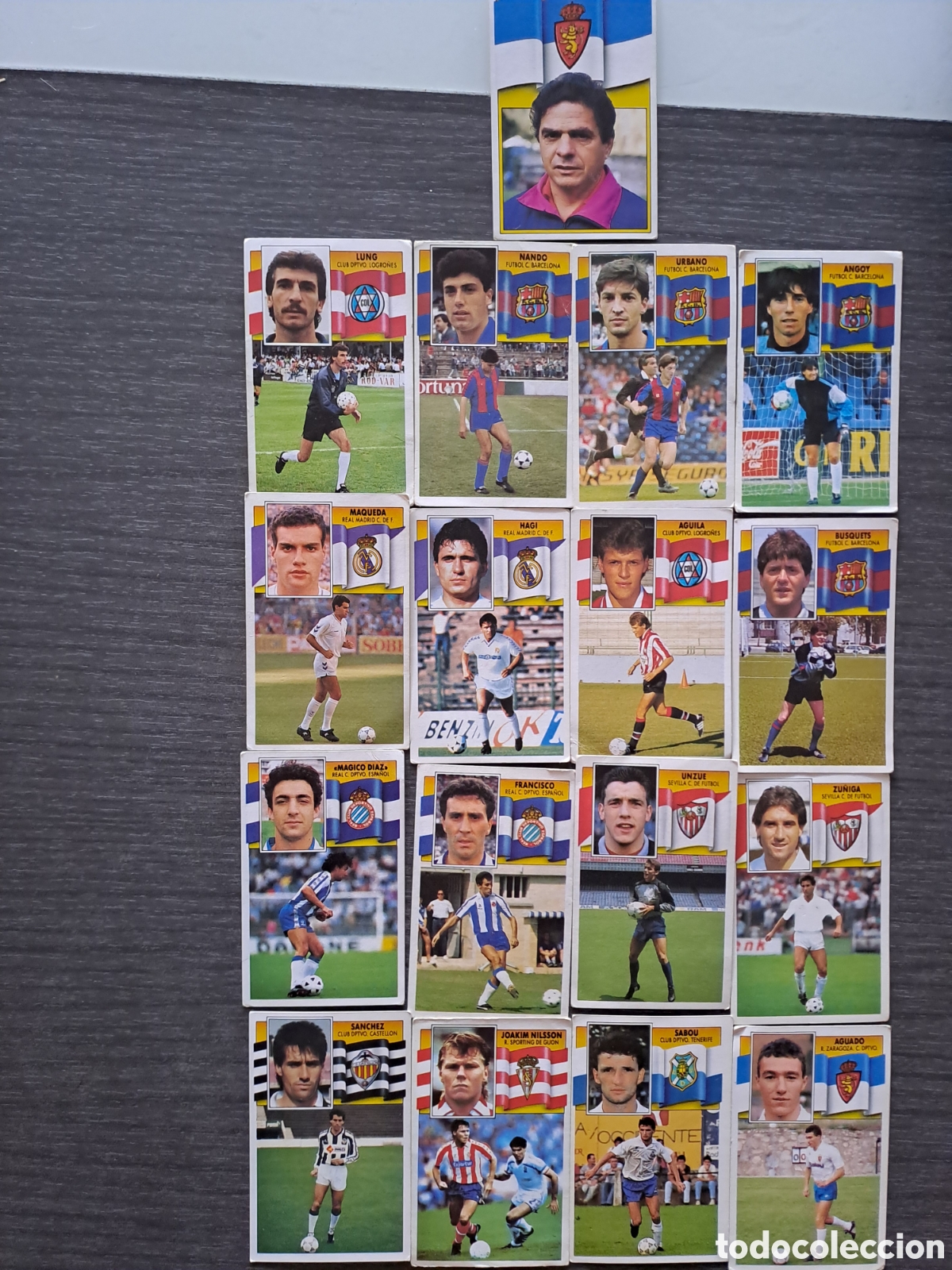 Cartes &agrave; collectionner de Football: LIGA ESTE 90-91 &mdash; COLOCAS SIN PEGAR Lote de 18 cromos SIN PEGAR. LEER! JUNTOS O SEPARADOS