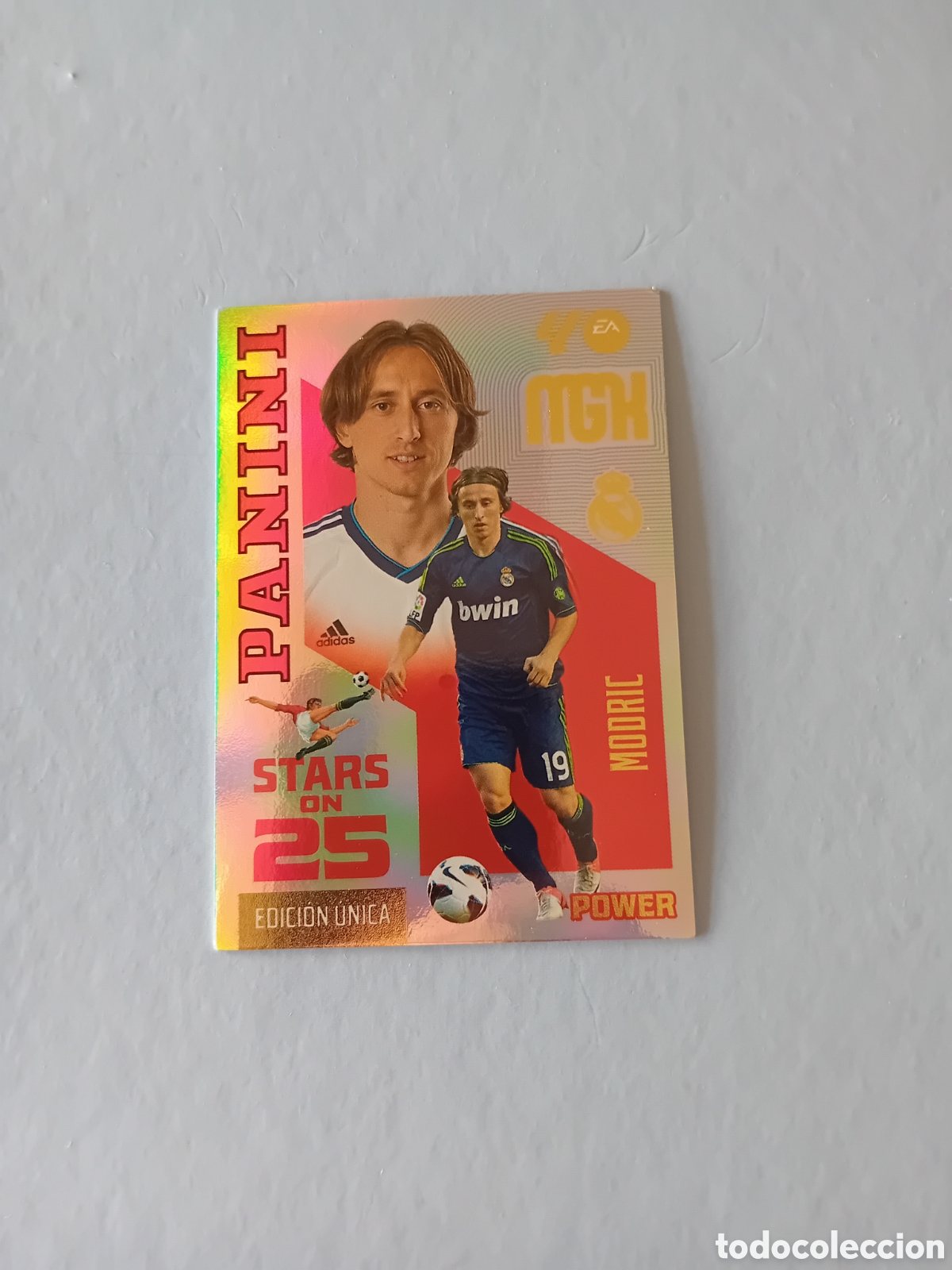 Cromos de f&uacute;tbol: STARS ON 25 MODRIC REAL MADRID POWER EDICION UNICA P 445 MEGACRACKS 26 27 2026 2027 PANINI