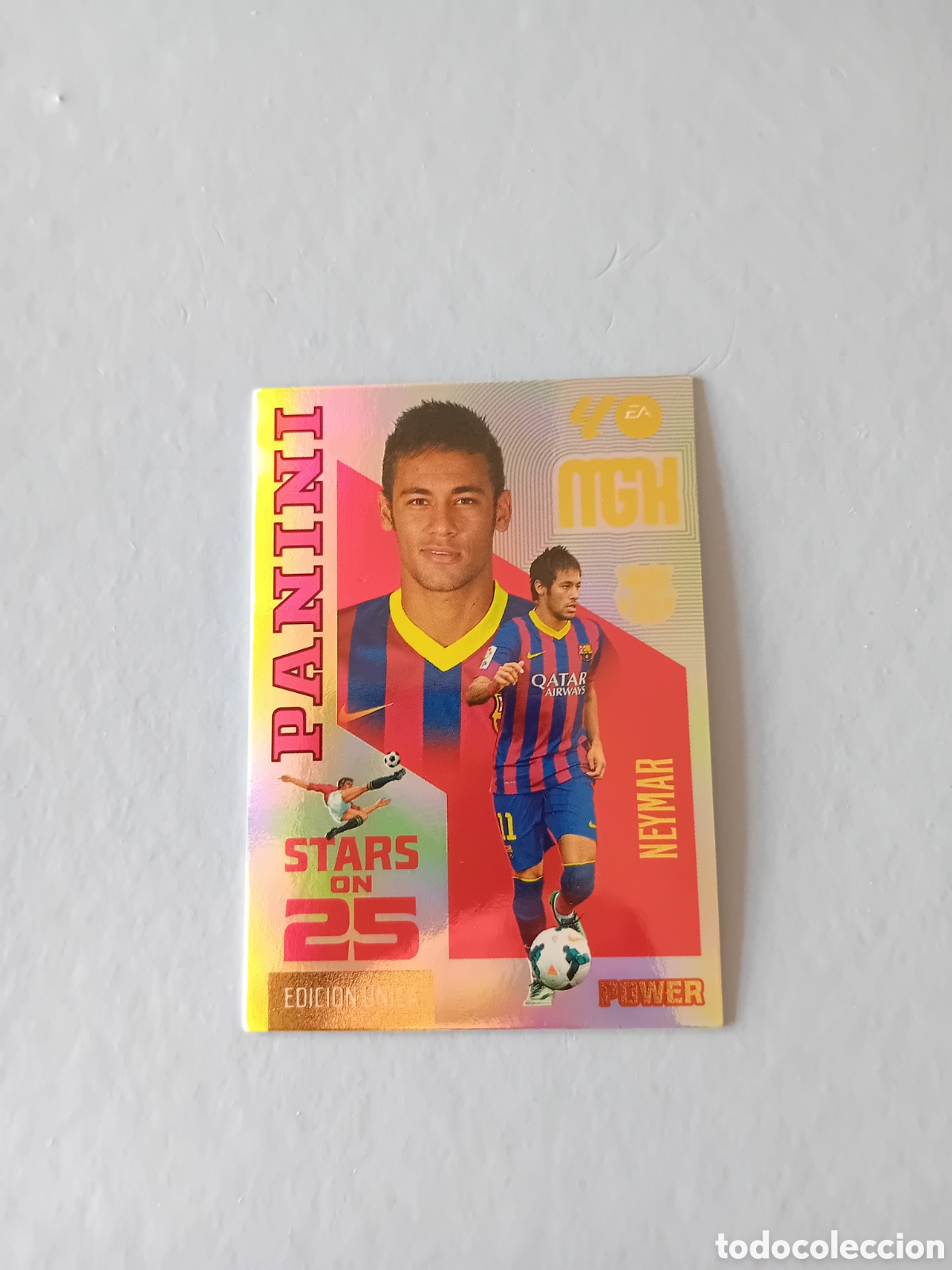 Cromos de f&uacute;tbol: STARS ON 25 NEYMAR BARCELONA POWER EDICION UNICA P 446 MEGACRACKS 26 27 2026 2027 PANINI