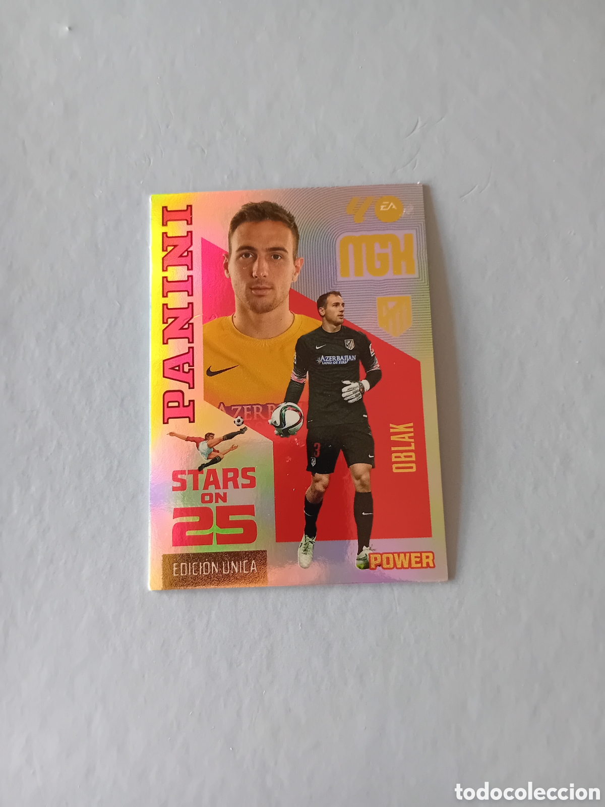 Cromos de f&uacute;tbol: STARS ON 25 OBLAK ATL&Eacute;TICO MADRID POWER EDICION UNICA P 447 MEGACRACKS 26 27 2026 2027 PANINI