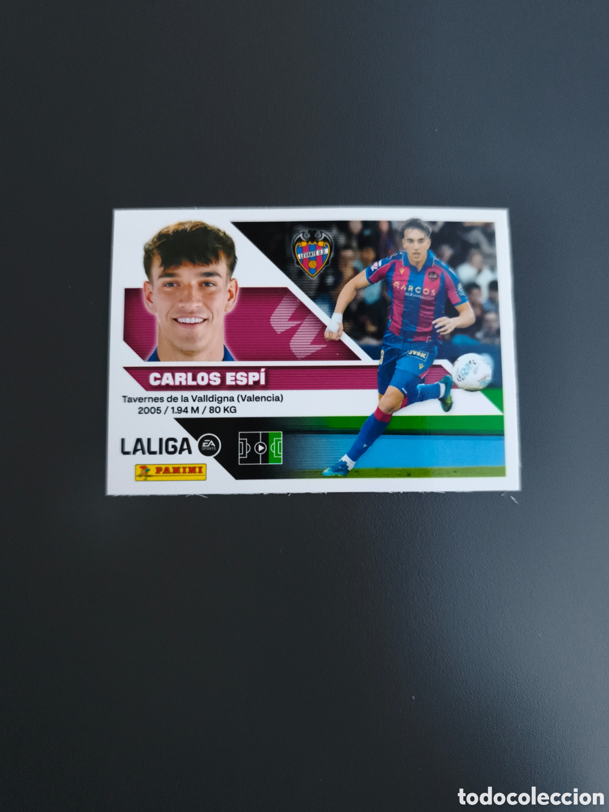 Cromos de f&uacute;tbol: CROMO N&Uacute;MERO 20 CARLOS ESP&Iacute; LEVANTE. LIGA ESTE 26/27. PANINI.