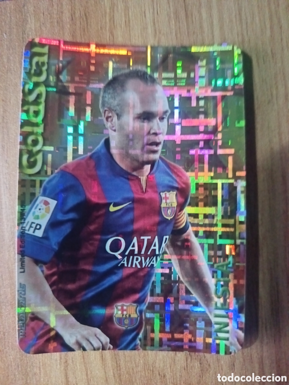 Cromos de f&uacute;tbol: Iniesta GOLDSTAR Tetris MUNDICROMO LIGA 2014 2015